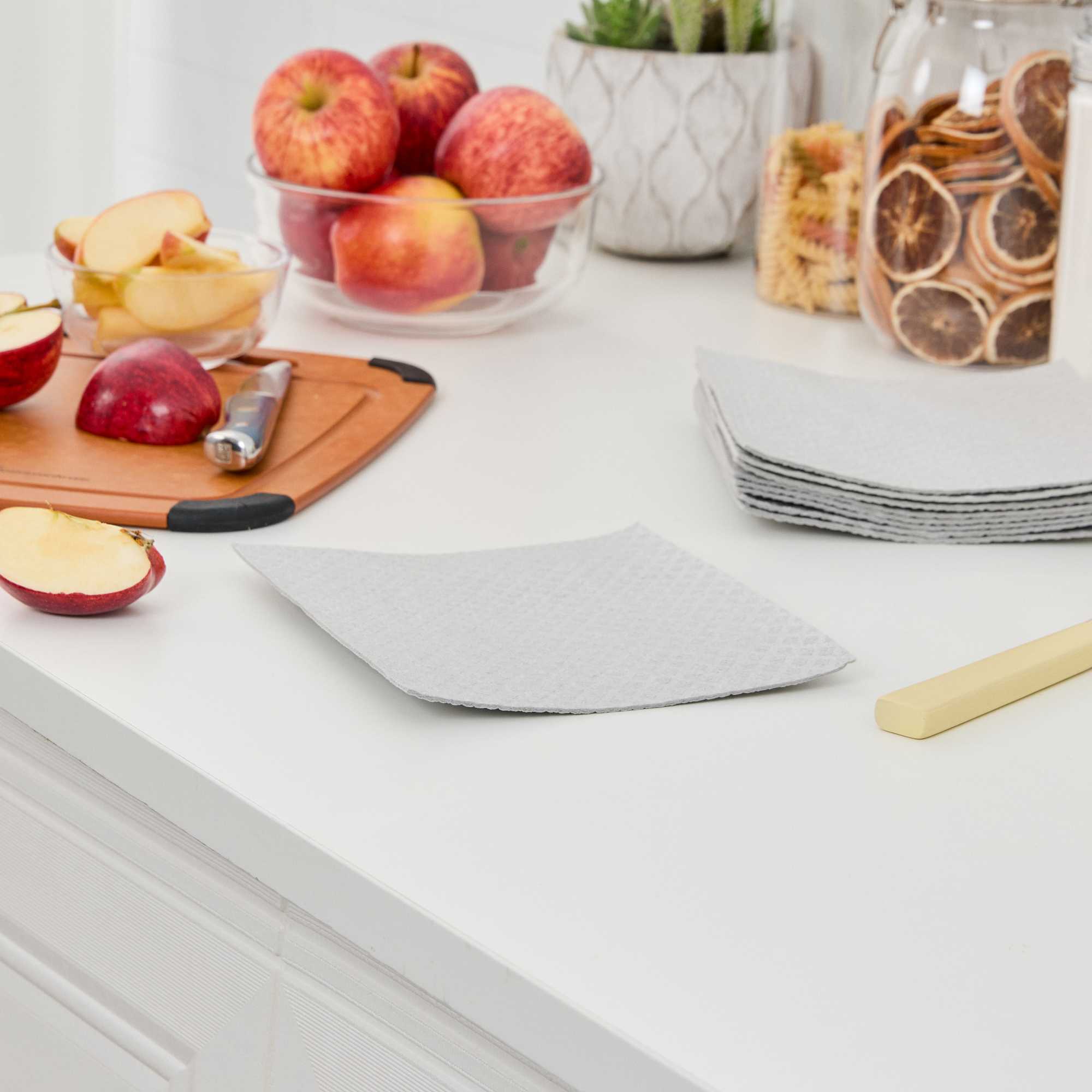 Clean Tek Professional Gray Reusable Swedish Dishcloth - Biodegradable - 6 3/4" x 7 3/4" - 10 count box
