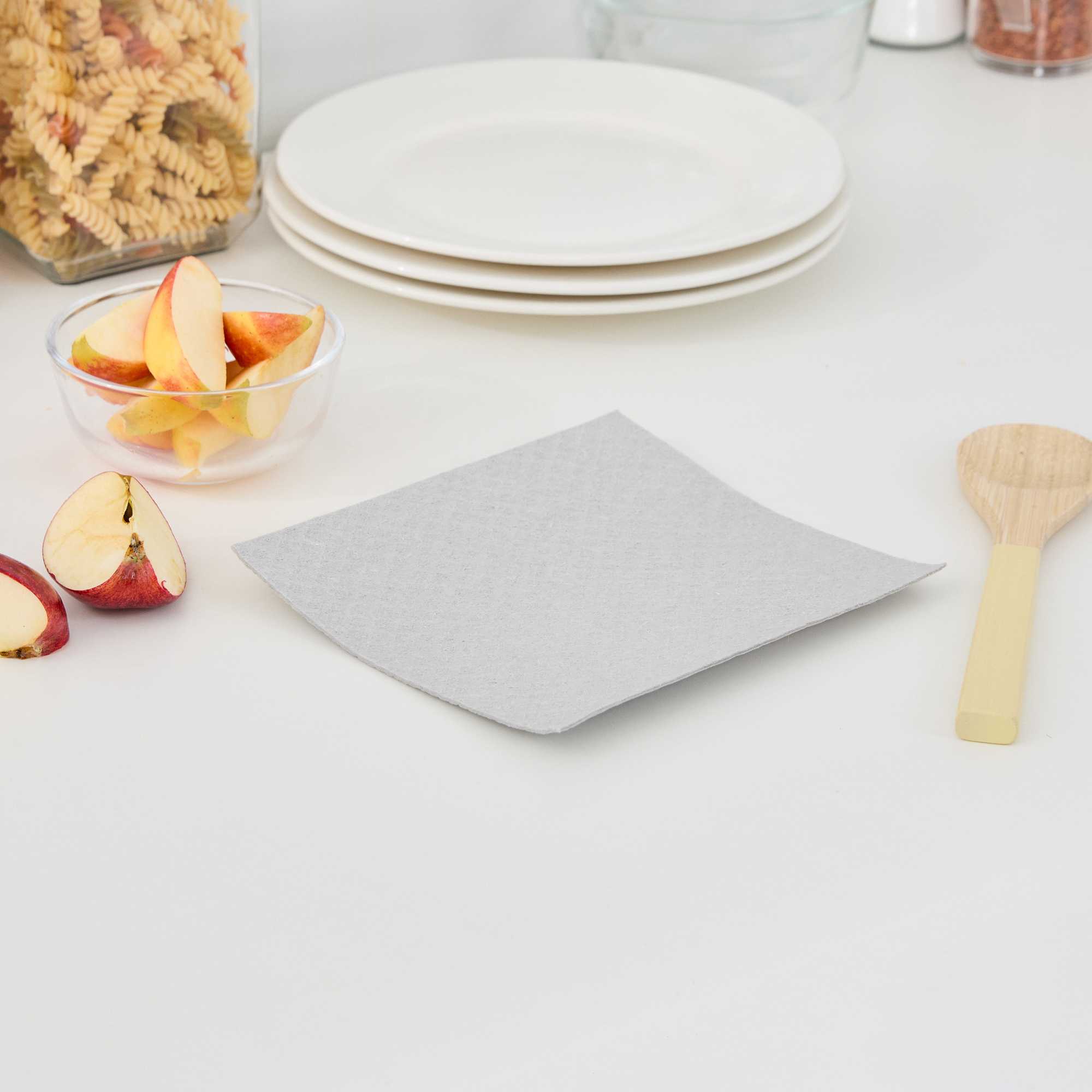 Clean Tek Professional Gray Reusable Swedish Dishcloth - Biodegradable - 6 3/4" x 7 3/4" - 10 count box