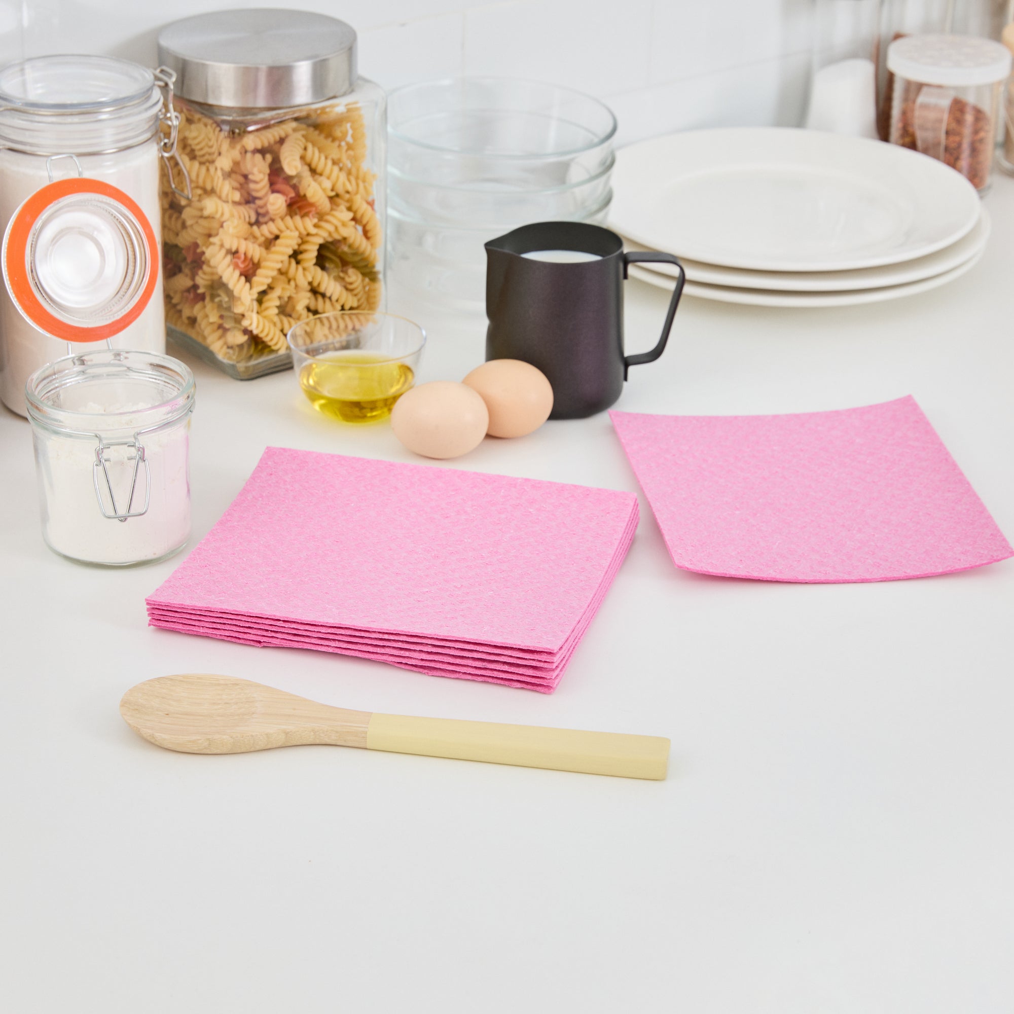 Clean Tek Professional Pink Reusable Swedish Dishcloth - 6 3/4" x 7 3/4" - 200 count box