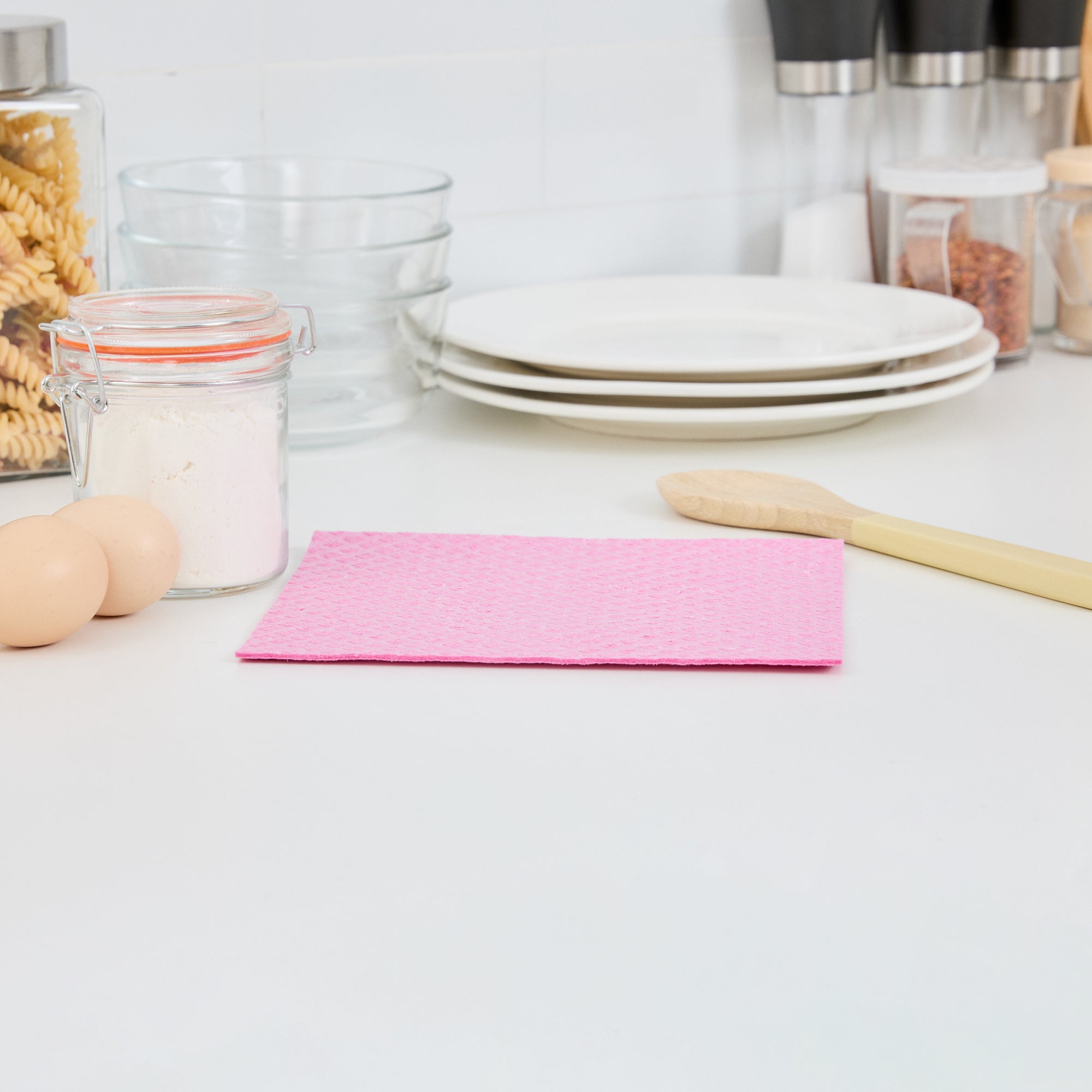 Clean Tek Professional Pink Reusable Swedish Dishcloth - 6 3/4" x 7 3/4" - 200 count box