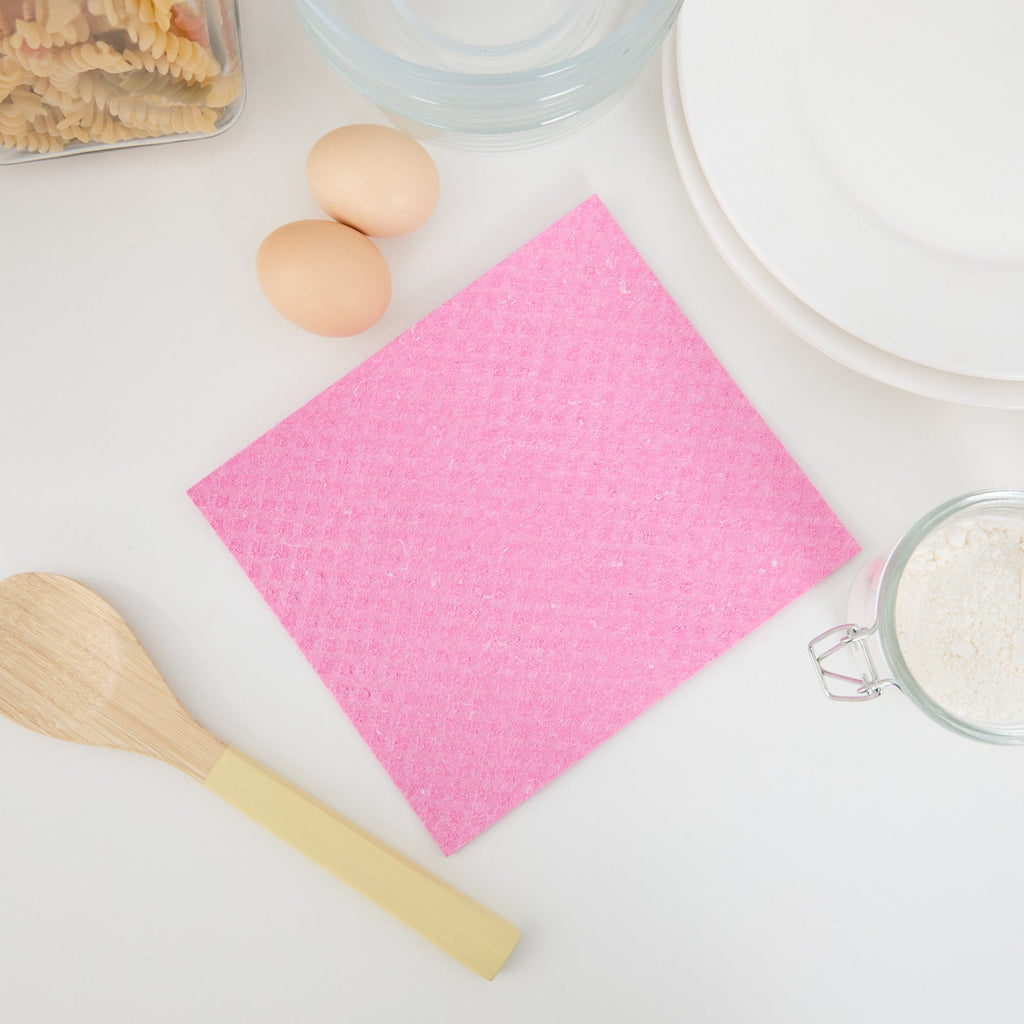 Clean Tek Professional Pink Reusable Swedish Dishcloth - 6 3/4" x 7 3/4" - 200 count box