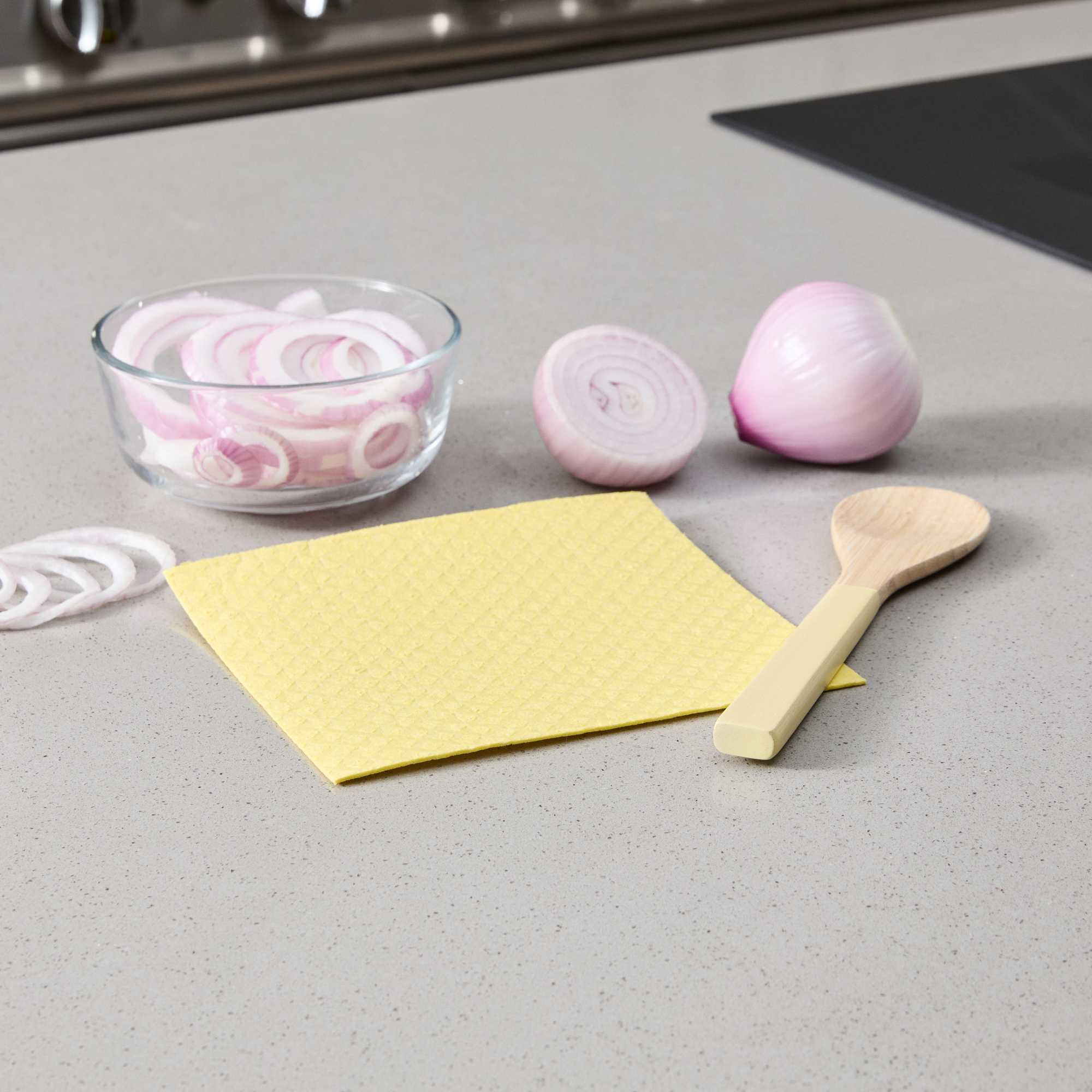 Clean Tek Professional Yellow Reusable Swedish Dishcloth - Biodegradable - 6 3/4" x 7 3/4" - 10 count box