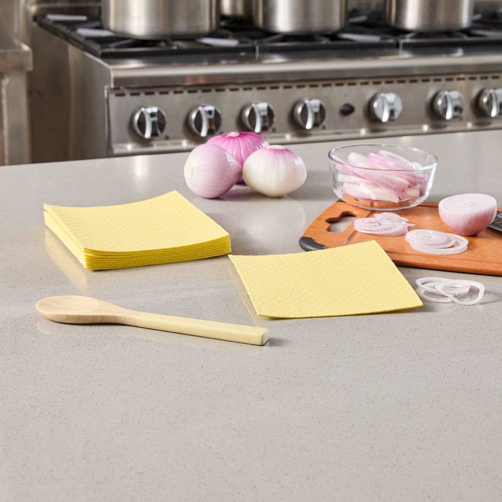 Clean Tek Professional Yellow Reusable Swedish Dishcloth - 6 3/4" x 7 3/4" - 200 count box