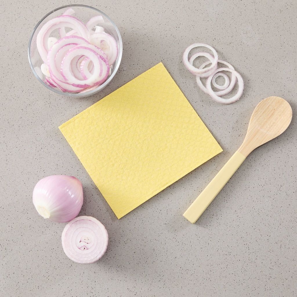 Clean Tek Professional Yellow Reusable Swedish Dishcloth - 6 3/4" x 7 3/4" - 200 count box