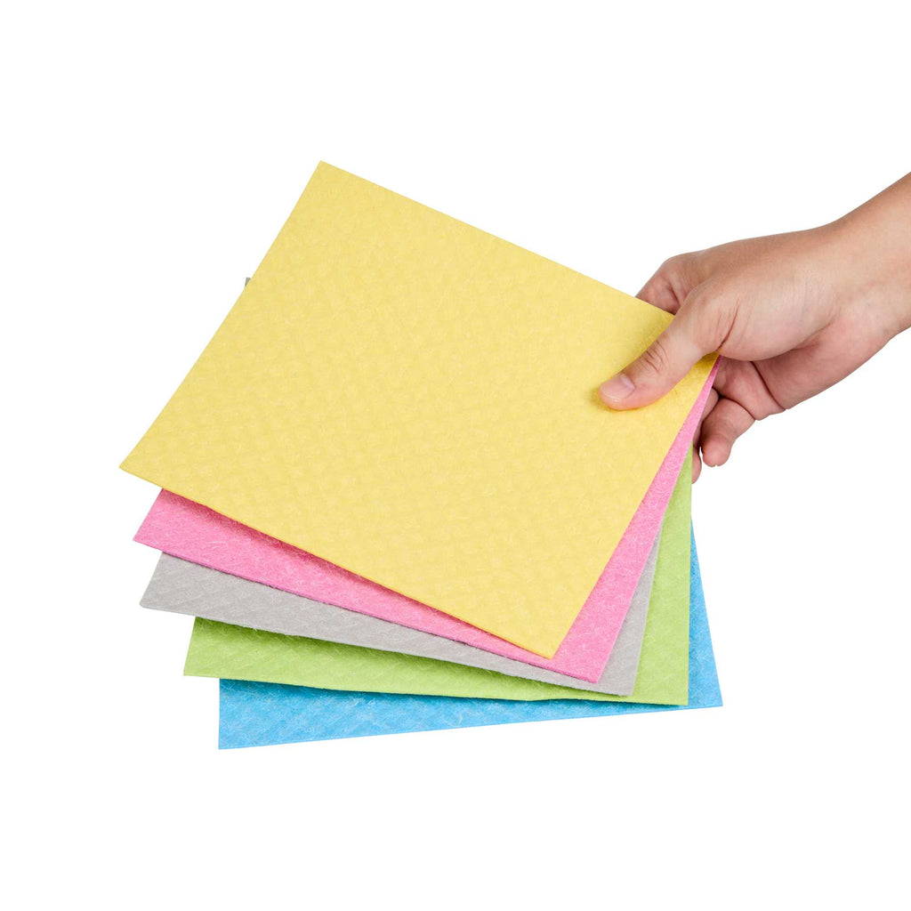 Clean Tek Professional Assorted Reusable Swedish Dishcloth - Biodegradable - 6 3/4" x 7 3/4" - 10 count box