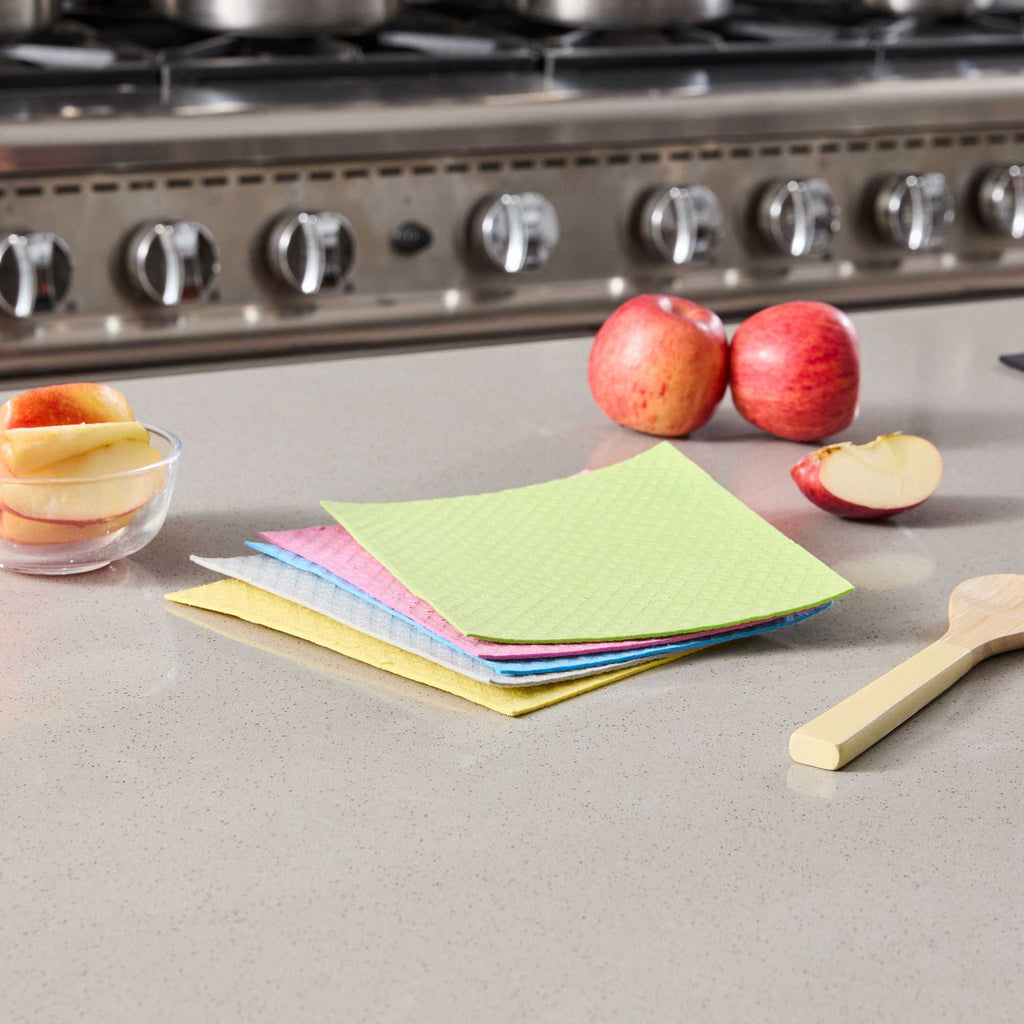 Clean Tek Professional Assorted Reusable Swedish Dishcloth - Biodegradable - 6 3/4" x 7 3/4" - 10 count box