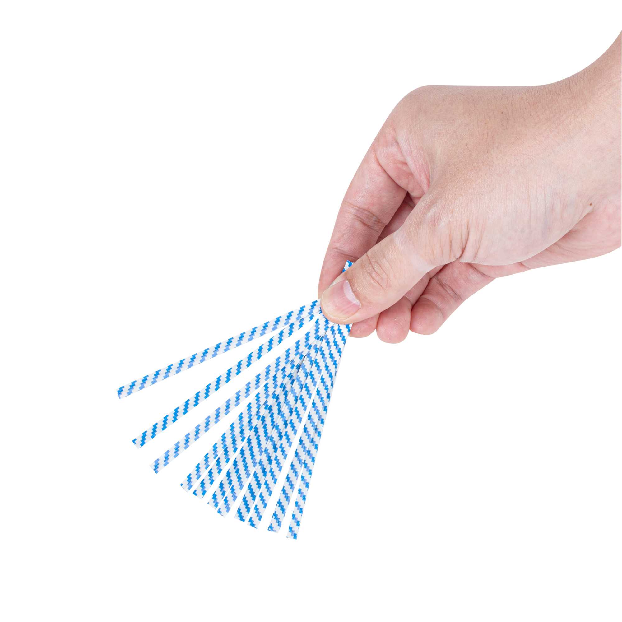 Bag Tek Blue Stripe Paper Twist Tie / Bag Tie - Laminated - 4" - 50000 count box