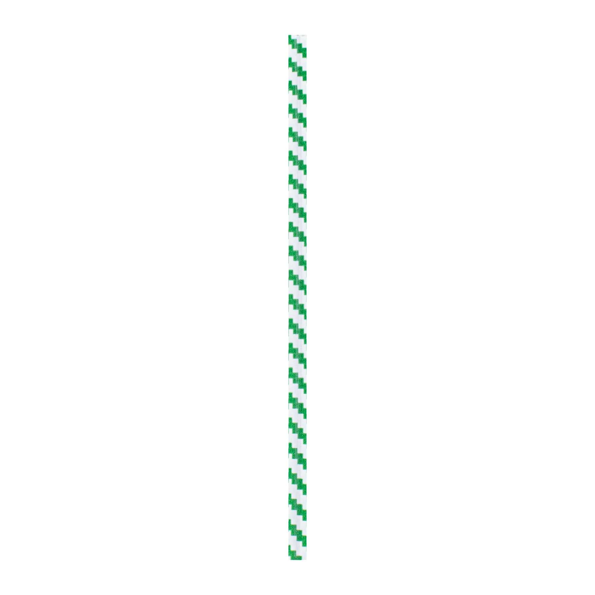 Bag Tek Green Stripe Paper Twist Tie / Bag Tie - Laminated - 4" - 500 count box