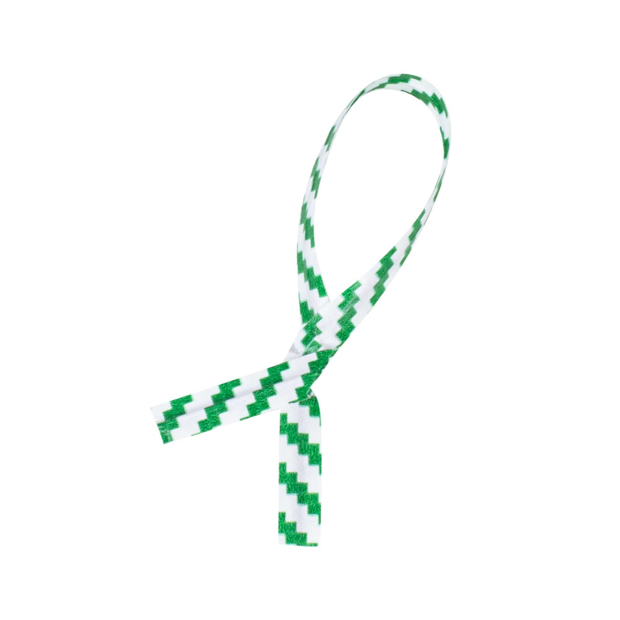 Bag Tek Green Stripe Paper Twist Tie / Bag Tie - Laminated - 4" - 5000 count box