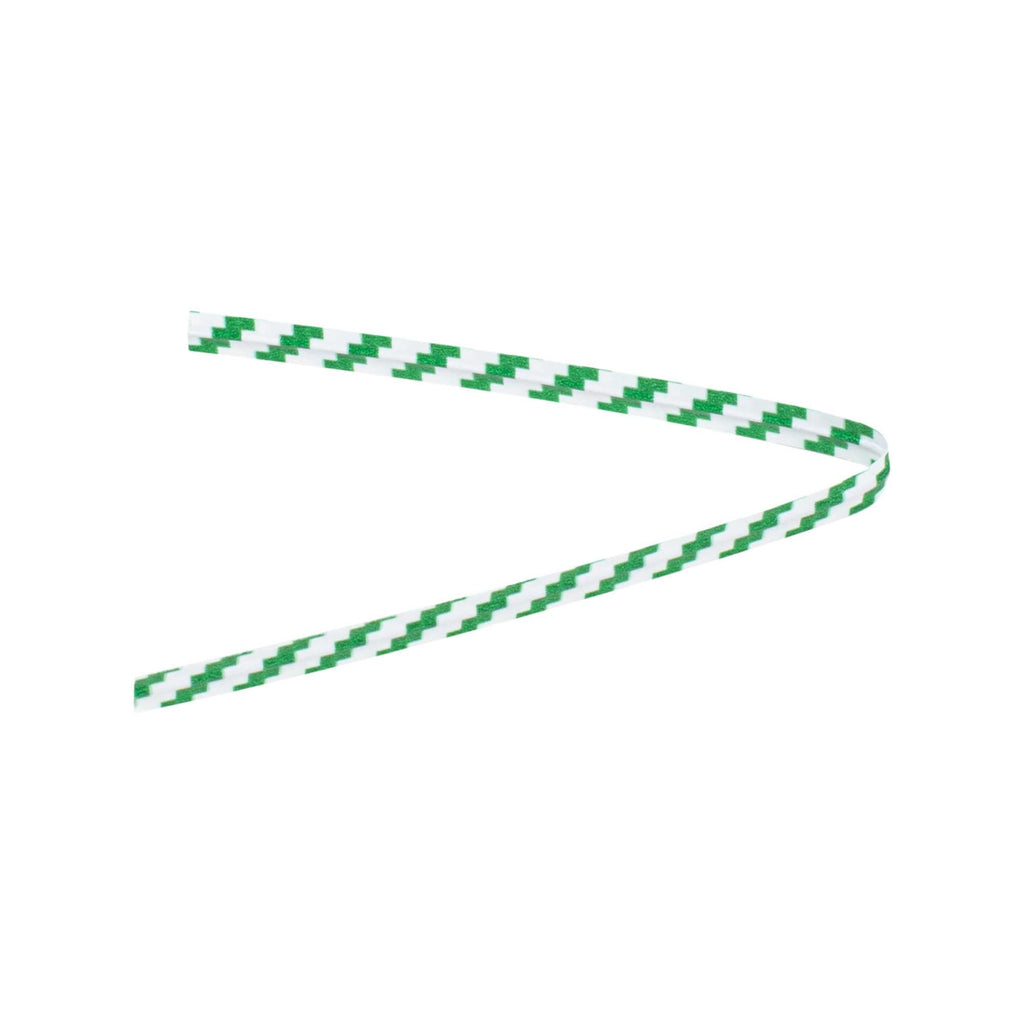 Bag Tek Green Stripe Paper Twist Tie / Bag Tie - Laminated - 4" - 5000 count box