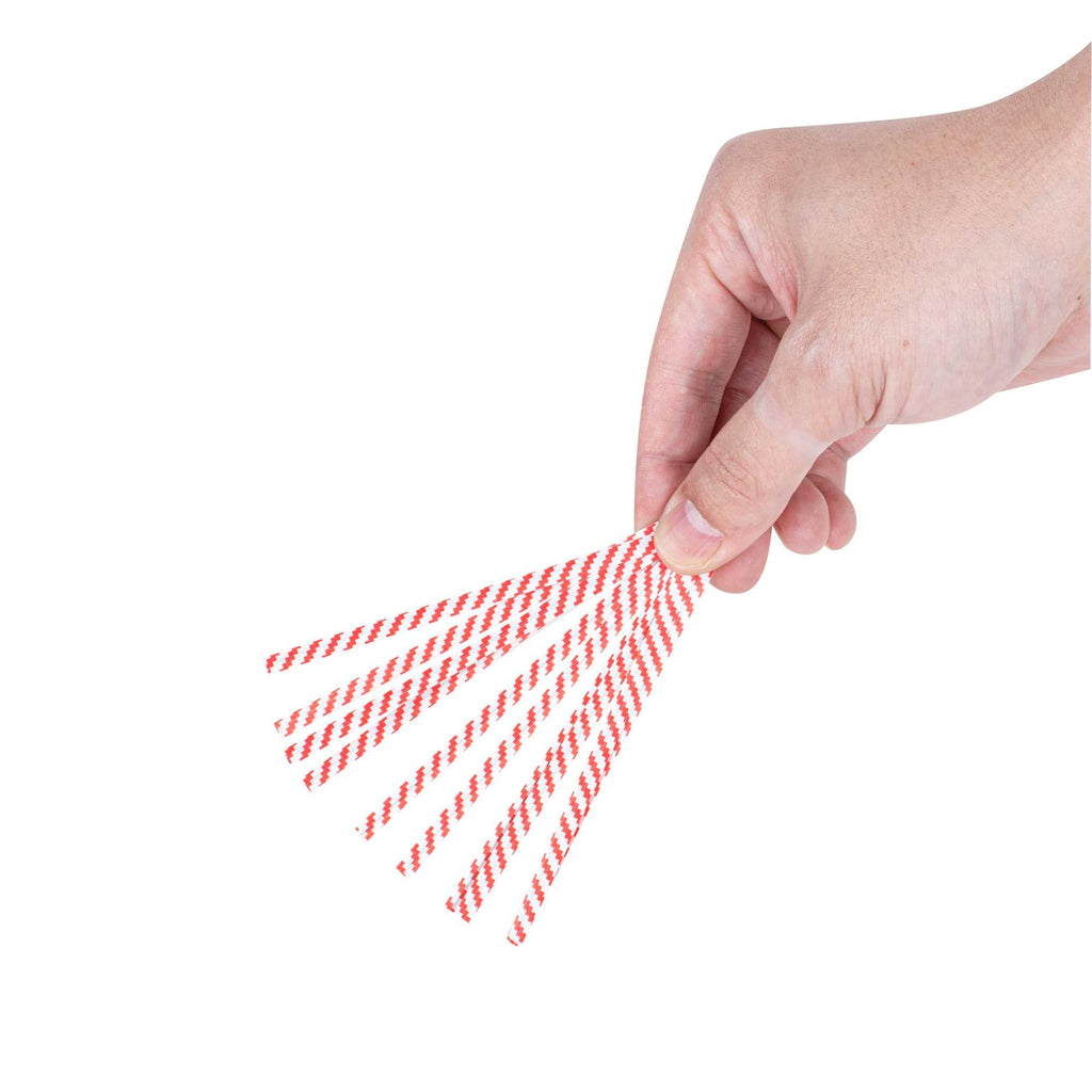 Bag Tek Red Stripe Paper Twist Tie / Bag Tie - Laminated - 4" - 5000 count box