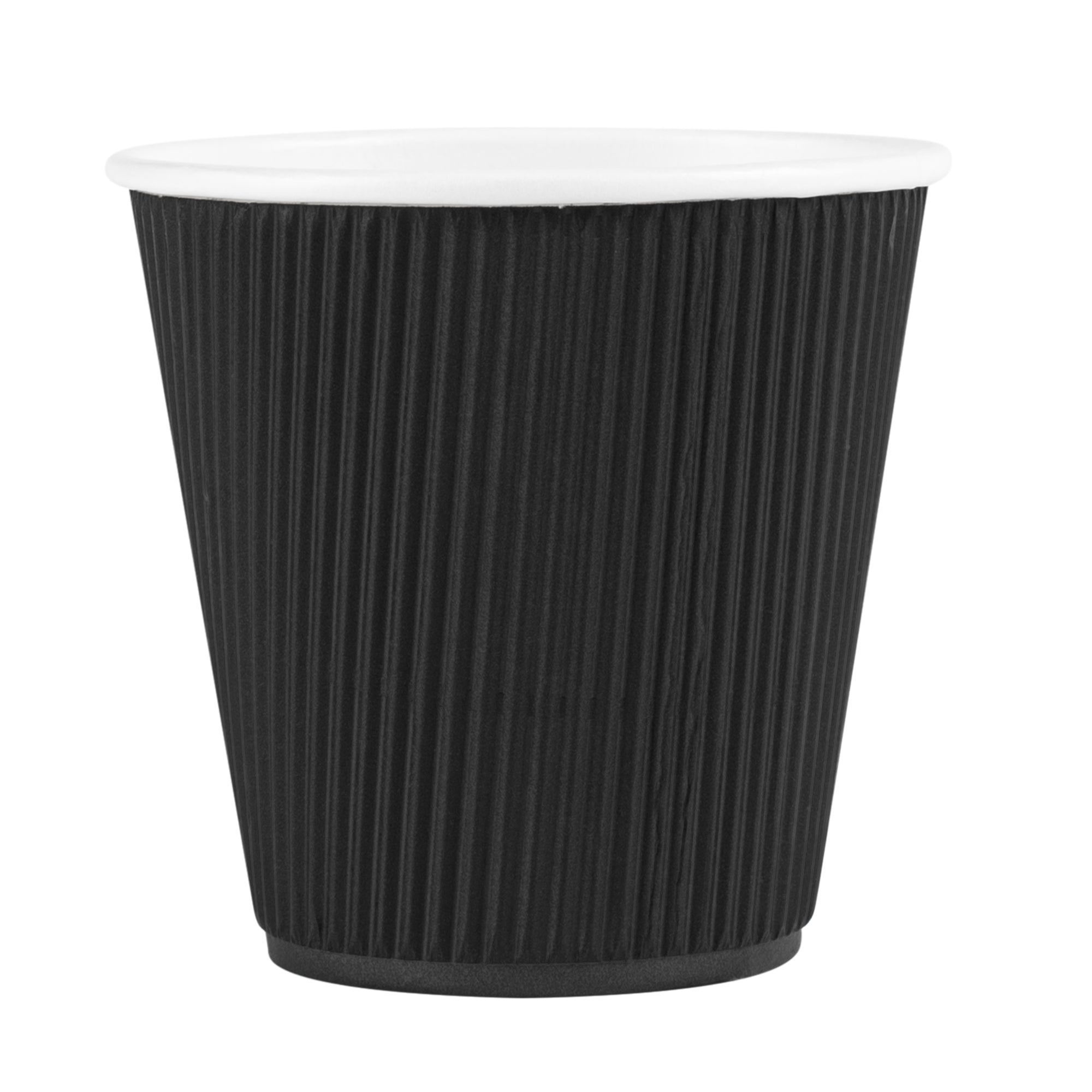 Restpresso 8 oz Black Paper Hot Cup - Individually Wrapped, Ripple Wall - 500 count box
