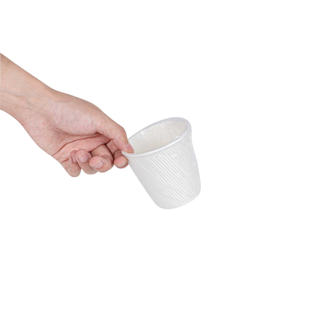 Restpresso 8 oz White Paper Hot Cup - Individually Wrapped, Ripple Wall - 25 count box