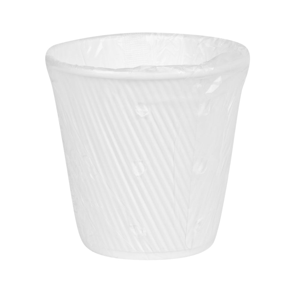 Restpresso 8 oz White Paper Hot Cup - Individually Wrapped, Ripple Wall - 500 count box