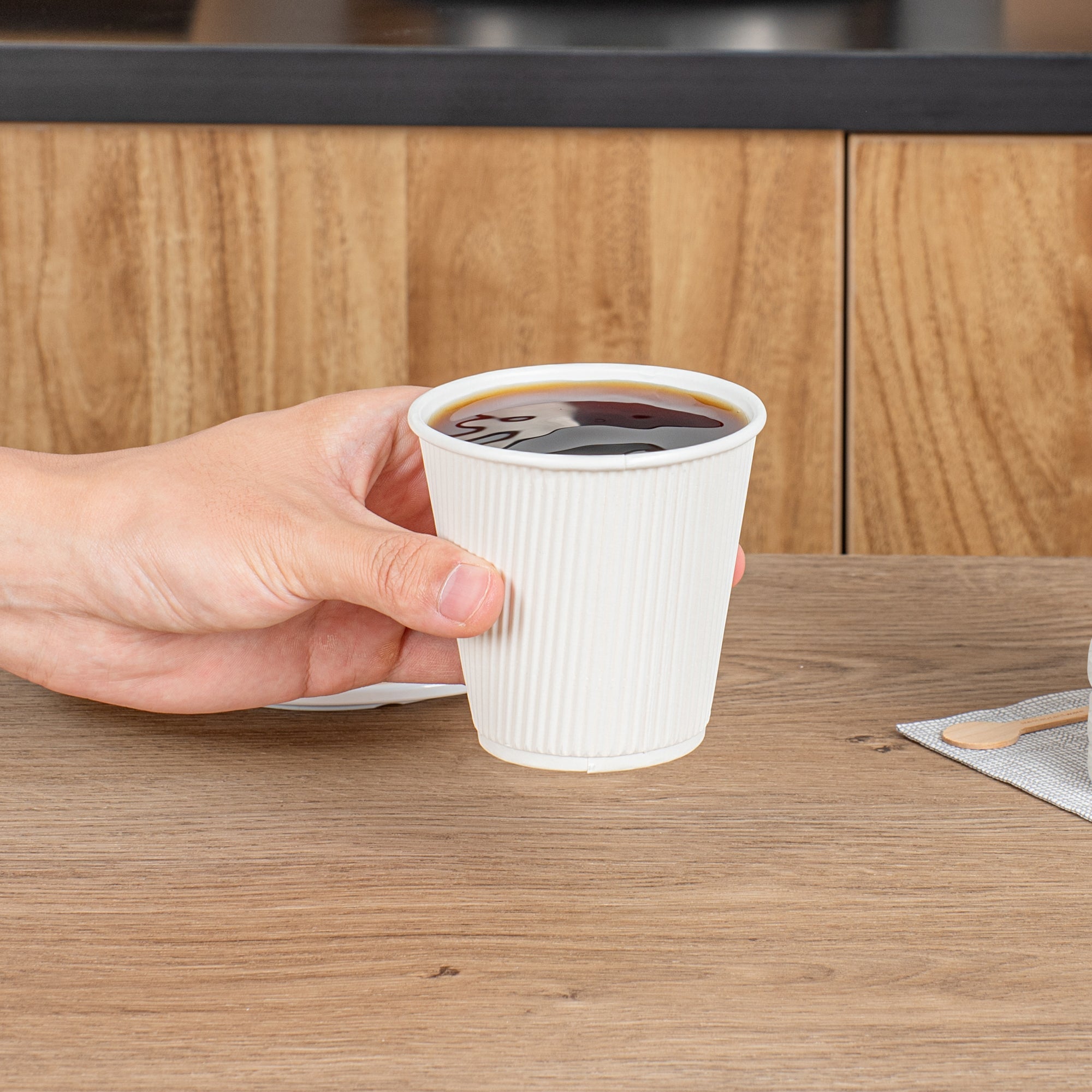 Restpresso 8 oz White Paper Hot Cup - Individually Wrapped, Ripple Wall - 500 count box