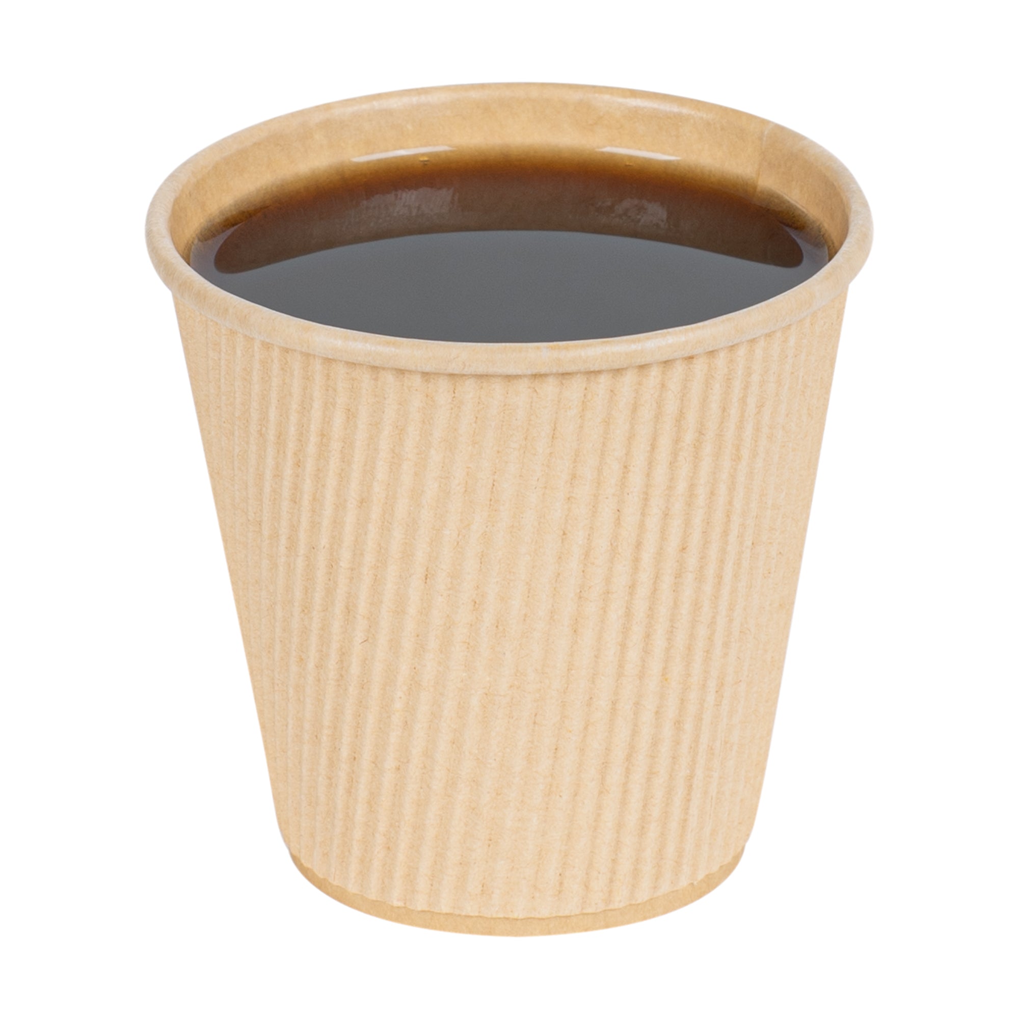 Restpresso 8 oz Kraft Paper Hot Cup - Individually Wrapped, PLA Lining, Compostable, Ripple Wall - 500 count box