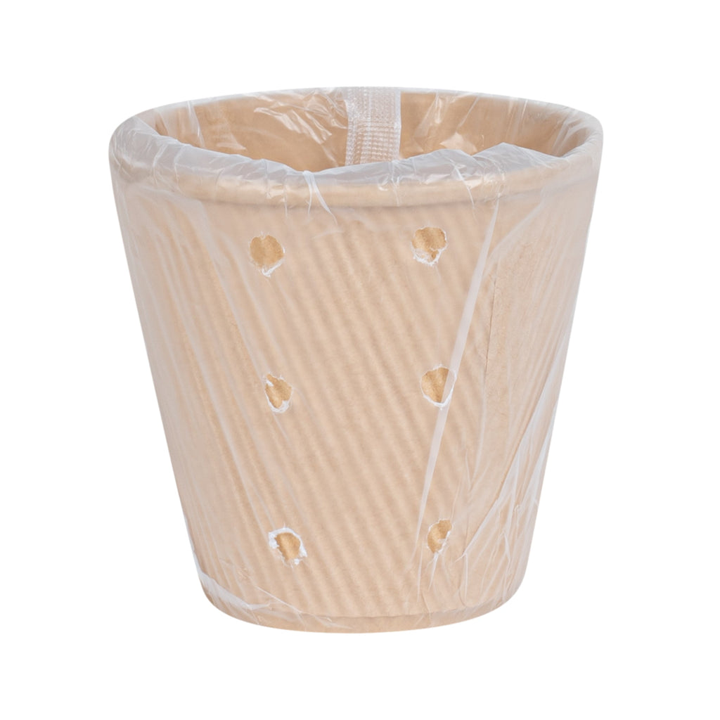 Restpresso 8 oz Kraft Paper Hot Cup - Individually Wrapped, PLA Lining, Compostable, Ripple Wall - 500 count box