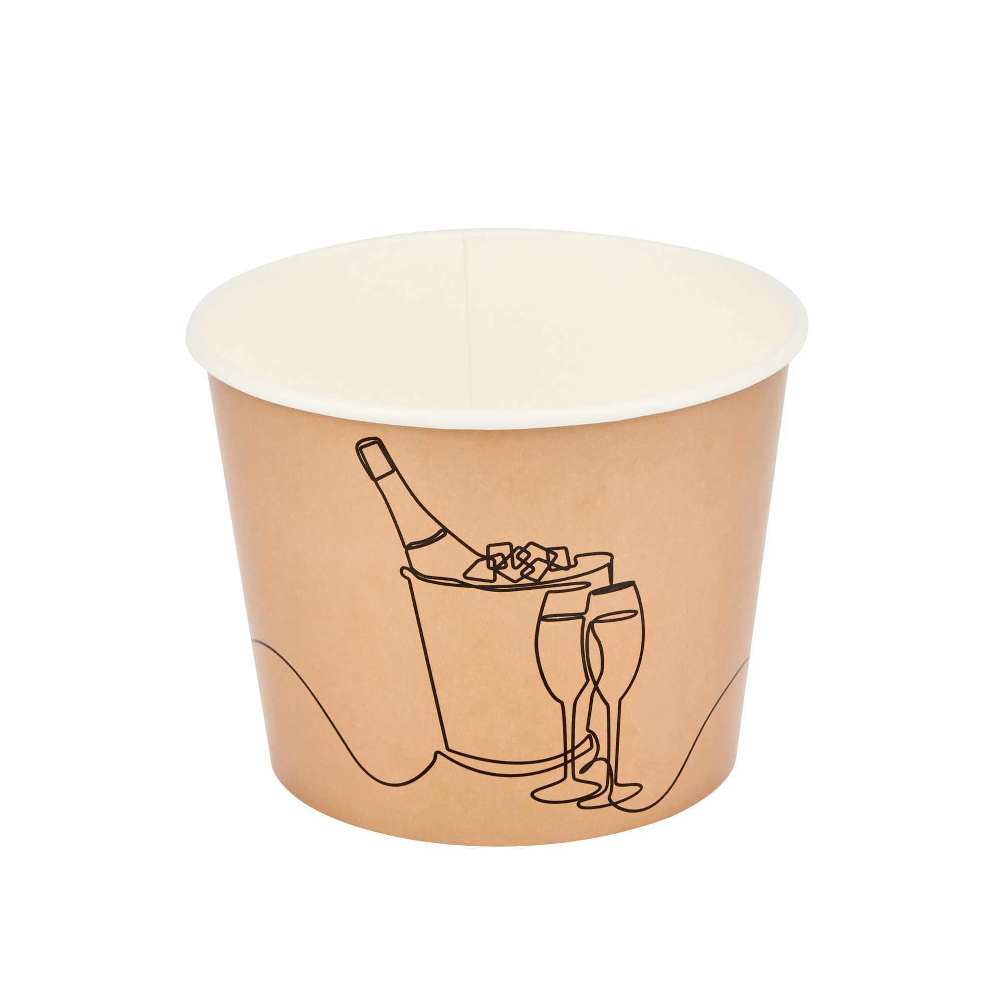 Cater Tek 5 lb Kraft Disposable Paper Ice Bucket - 7 1/2" x 7 1/2" x 5 3/4" - 10 Count Box
