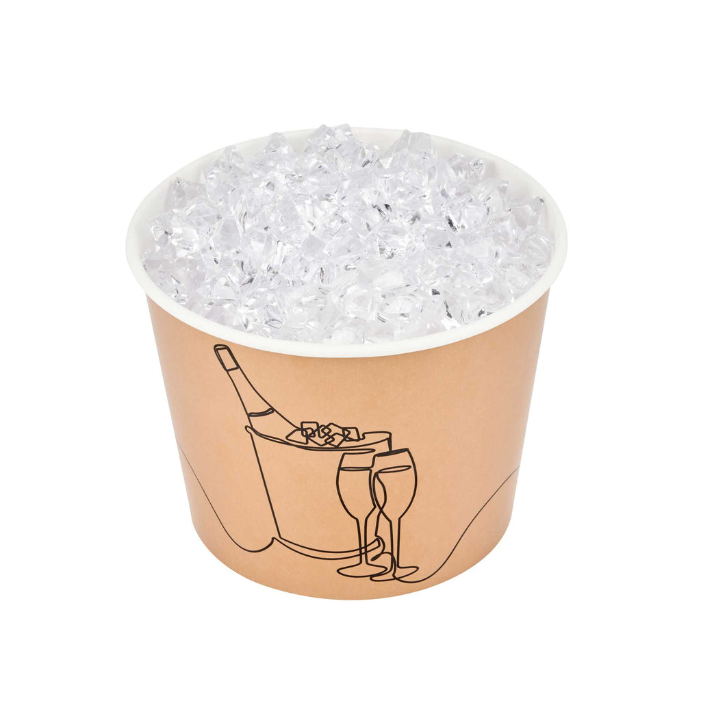 Cater Tek 5 lb Kraft Disposable Paper Ice Bucket - 7 1/2" x 7 1/2" x 5 3/4" - 10 Count Box