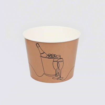 Cater Tek 5 lb Kraft Disposable Paper Ice Bucket - 7 1/2" x 7 1/2" x 5 3/4" - 10 Count Box