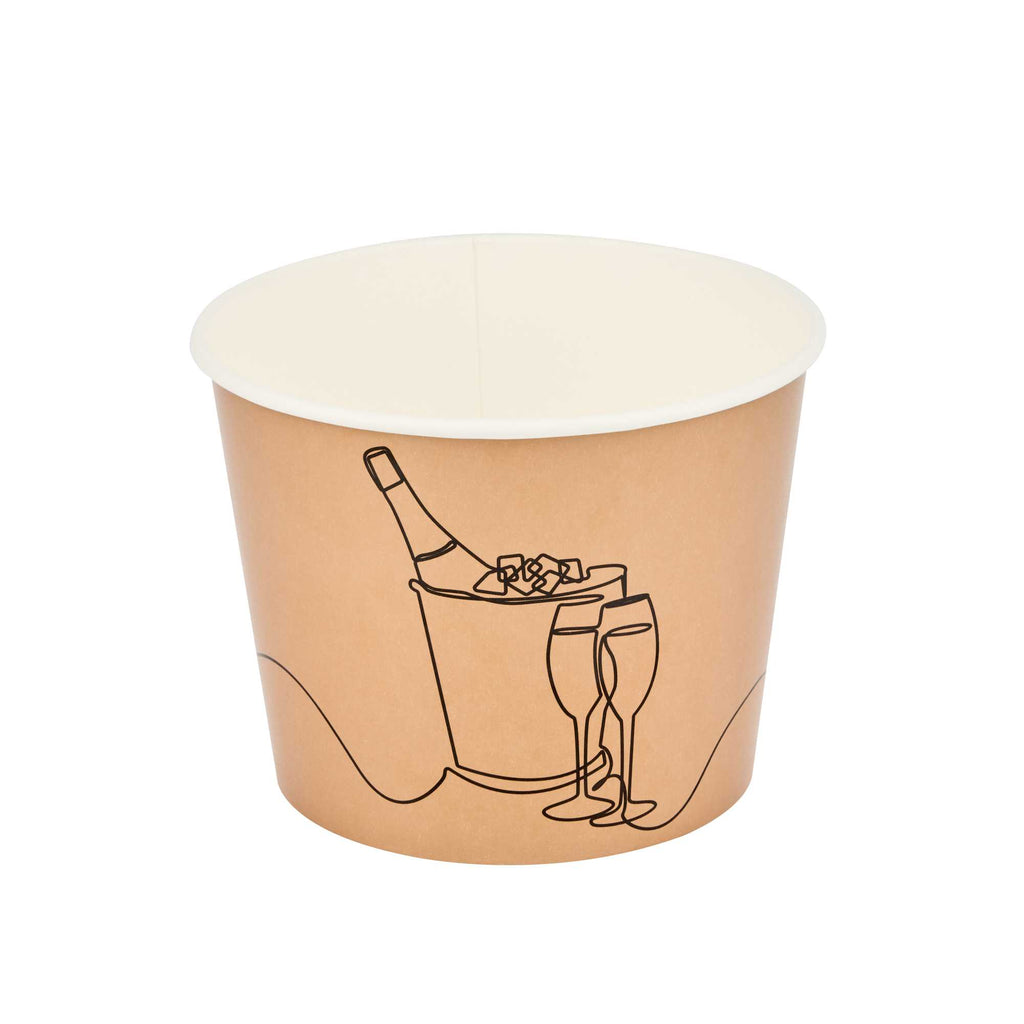Cater Tek 5 lb Kraft Disposable Paper Ice Bucket - 7 1/2" x 7 1/2" x 5 3/4" - 100 Count Box