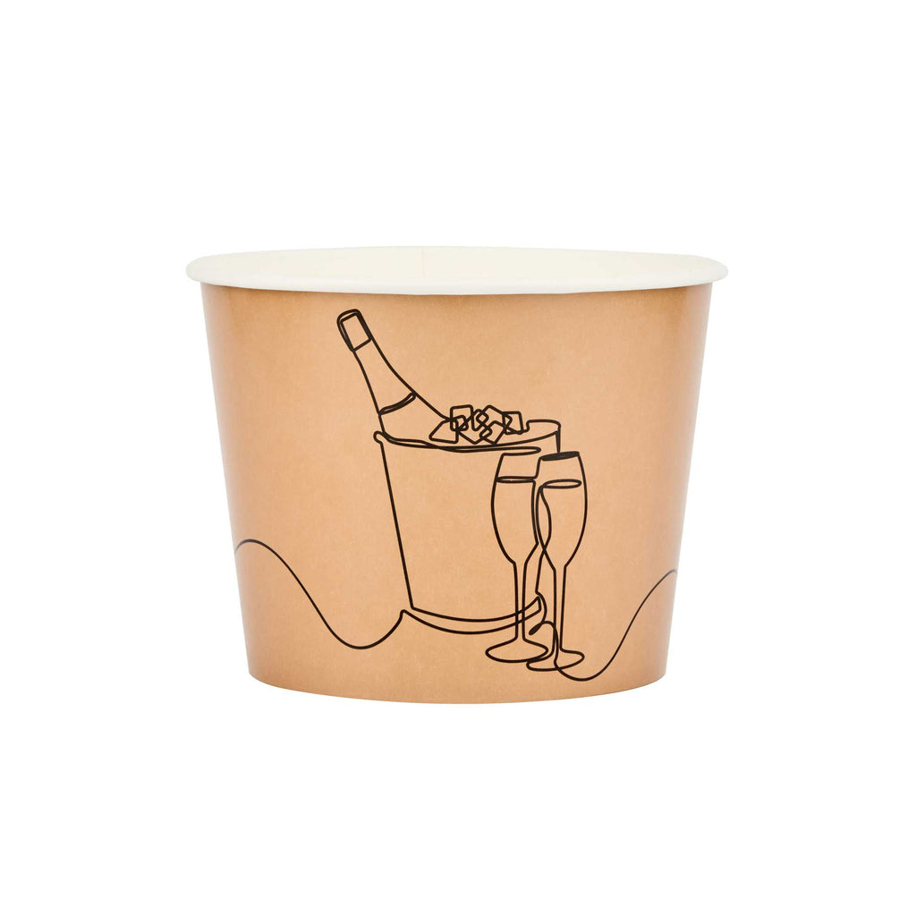 Cater Tek 5 lb Kraft Disposable Paper Ice Bucket - 7 1/2" x 7 1/2" x 5 3/4" - 100 Count Box