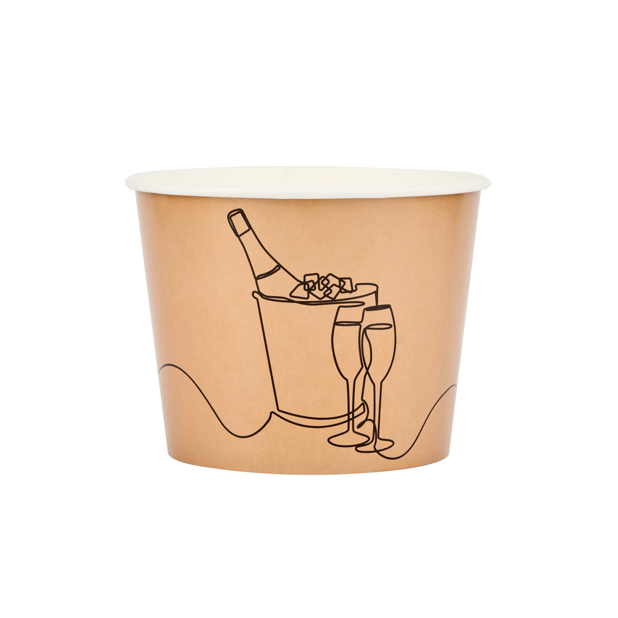 Cater Tek 5 lb Kraft Disposable Paper Ice Bucket - 7 1/2" x 7 1/2" x 5 3/4" - 100 Count Box