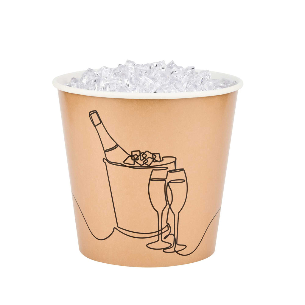 Cater Tek 10 lb Kraft Disposable Paper Ice Bucket - 8 3/4" x 8 3/4" x 8 1/4" - 10 Count Box
