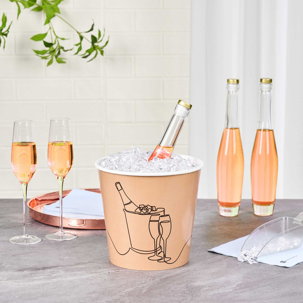 Cater Tek 10 lb Kraft Disposable Paper Ice Bucket - 8 3/4" x 8 3/4" x 8 1/4" - 10 Count Box