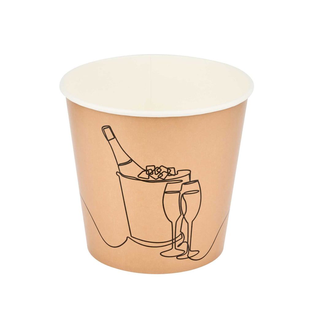 Cater Tek 10 lb Kraft Disposable Paper Ice Bucket - 8 3/4" x 8 3/4" x 8 1/4" - 100 Count Box