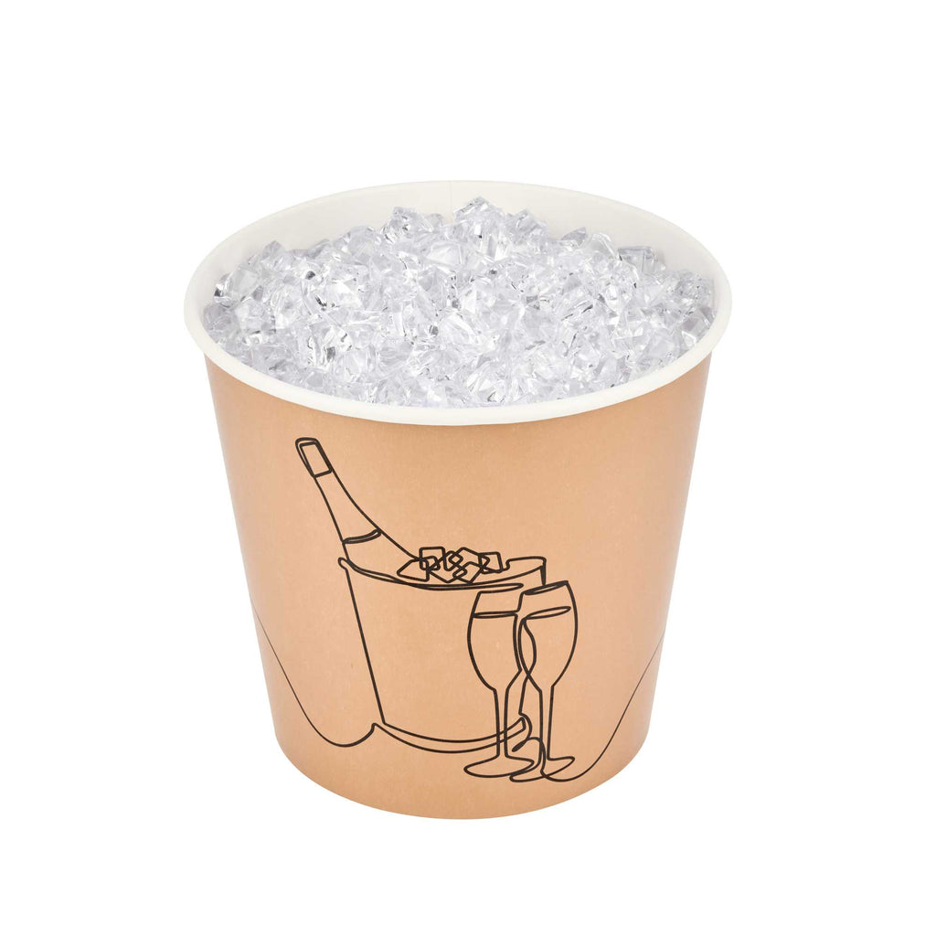 Cater Tek 10 lb Kraft Disposable Paper Ice Bucket - 8 3/4" x 8 3/4" x 8 1/4" - 100 Count Box