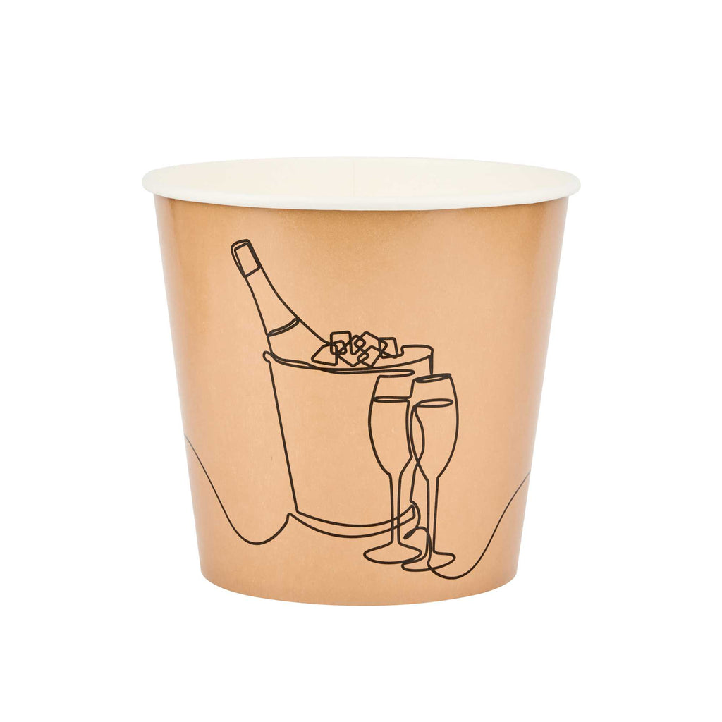 Cater Tek 10 lb Kraft Disposable Paper Ice Bucket - 8 3/4" x 8 3/4" x 8 1/4" - 100 Count Box