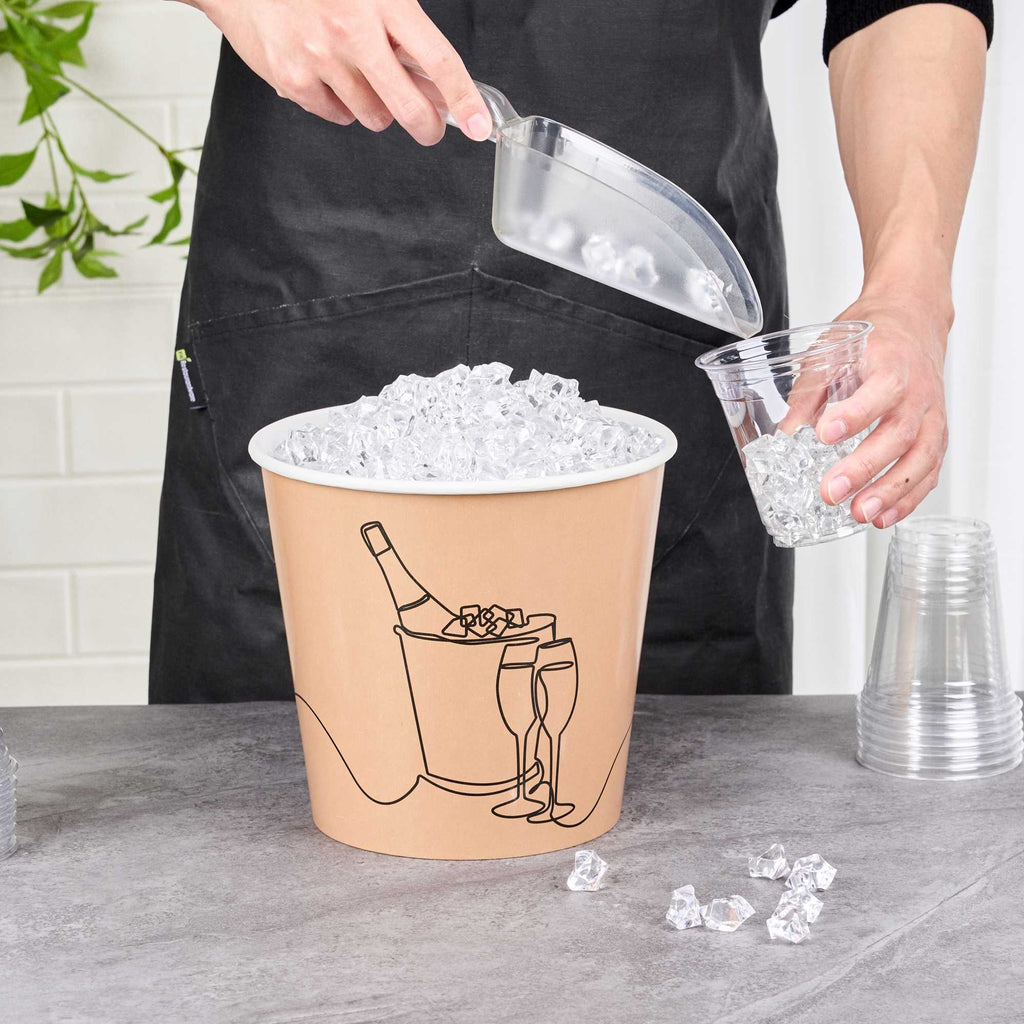 Cater Tek 10 lb Kraft Disposable Paper Ice Bucket - 8 3/4" x 8 3/4" x 8 1/4" - 100 Count Box