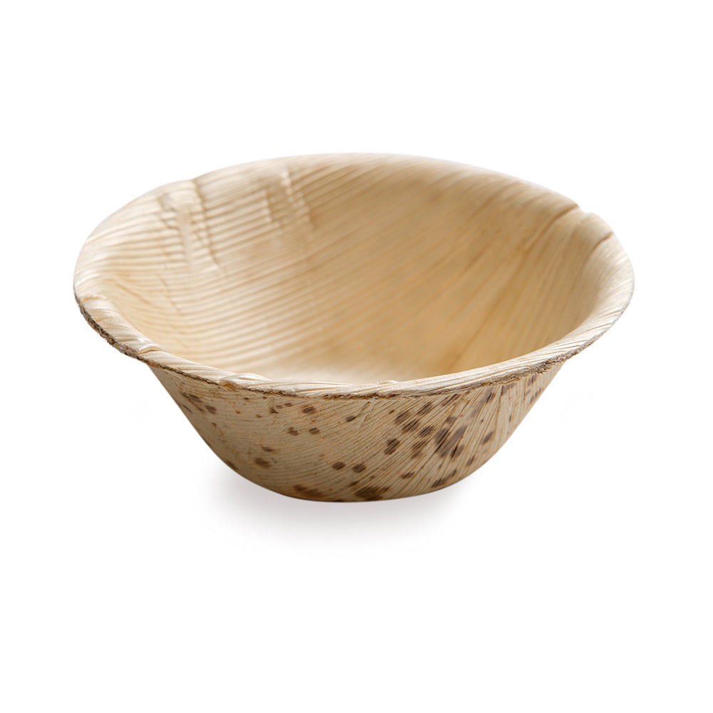 Bambuddha 2 oz Round Natural Bamboo Bowl - 3" x 3" x 1 1/2" - 100 count box