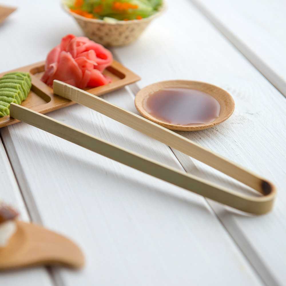 Bambuddha Natural Bamboo Large Tongs - 6" x 1" - 100 count box
