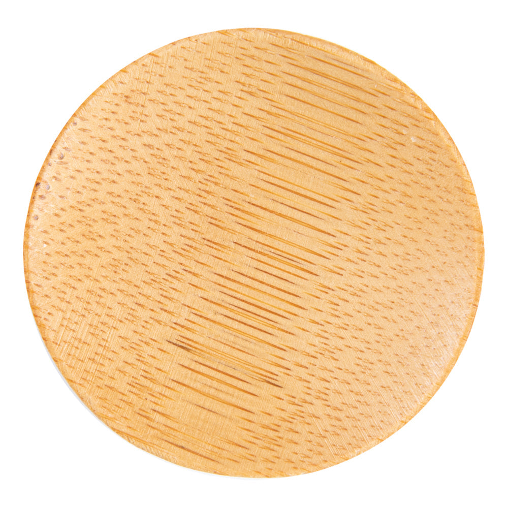 Bambuddha Round Natural Bamboo Dish - 2 1/2" x 2 1/2" x 1/2" - 100 count box
