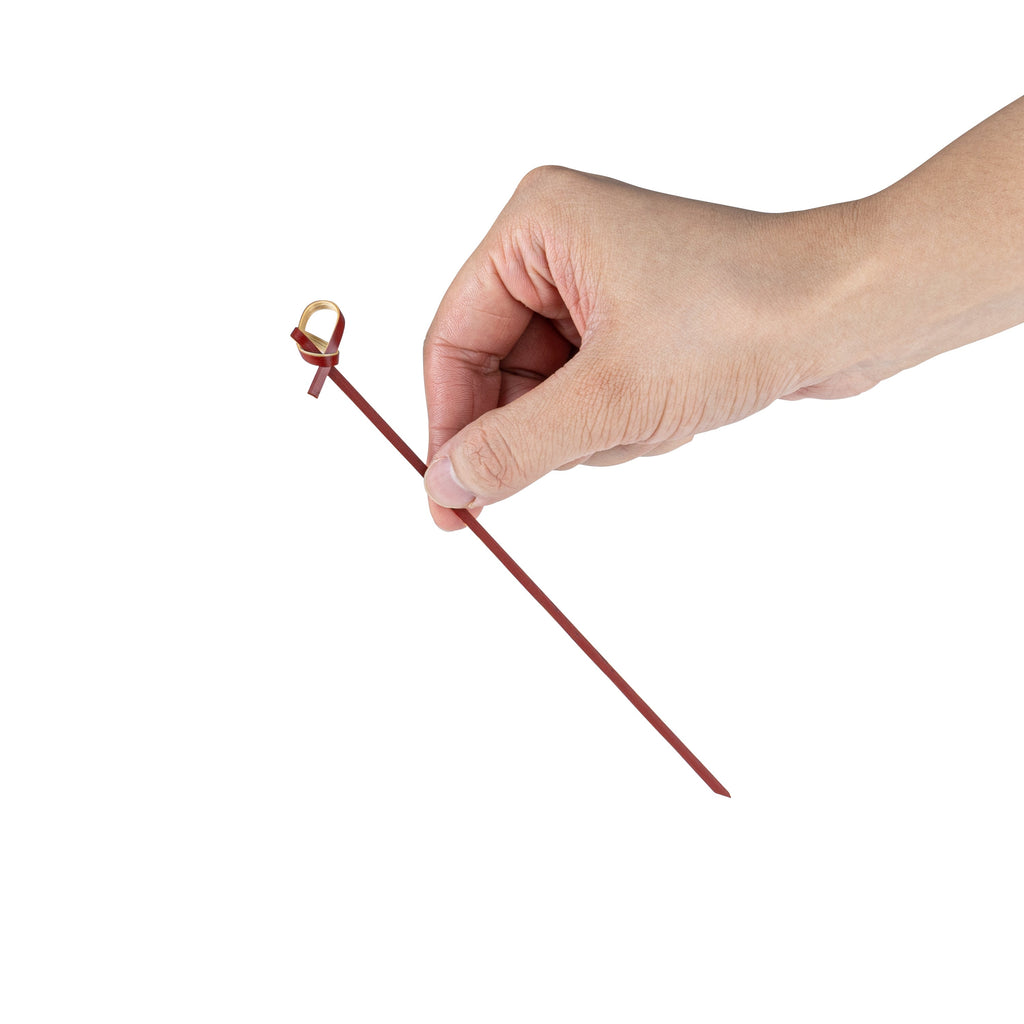 Pixy Brown Bamboo Knotted Skewer - 6" x 1/2" - 1000 count box