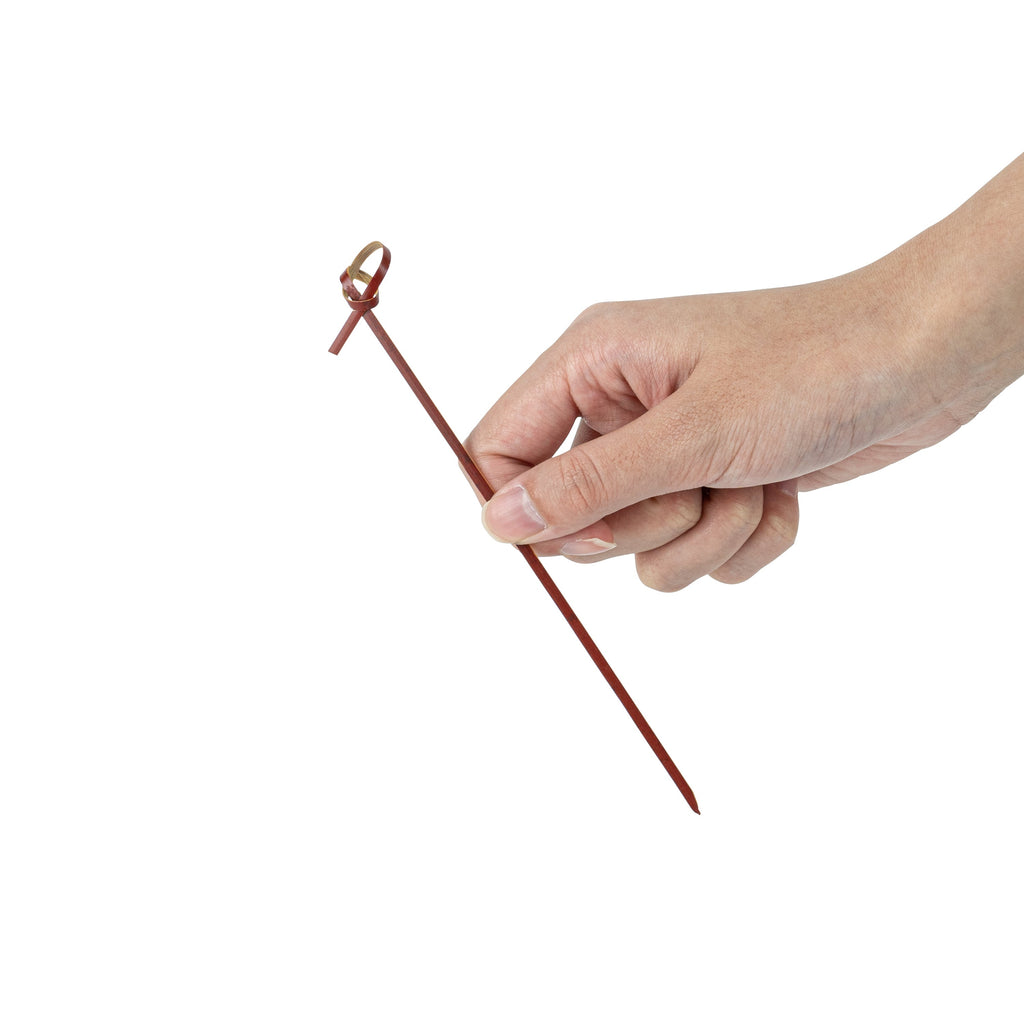 Pixy Brown Bamboo Knotted Skewer - 6" x 1/2" - 1000 count box