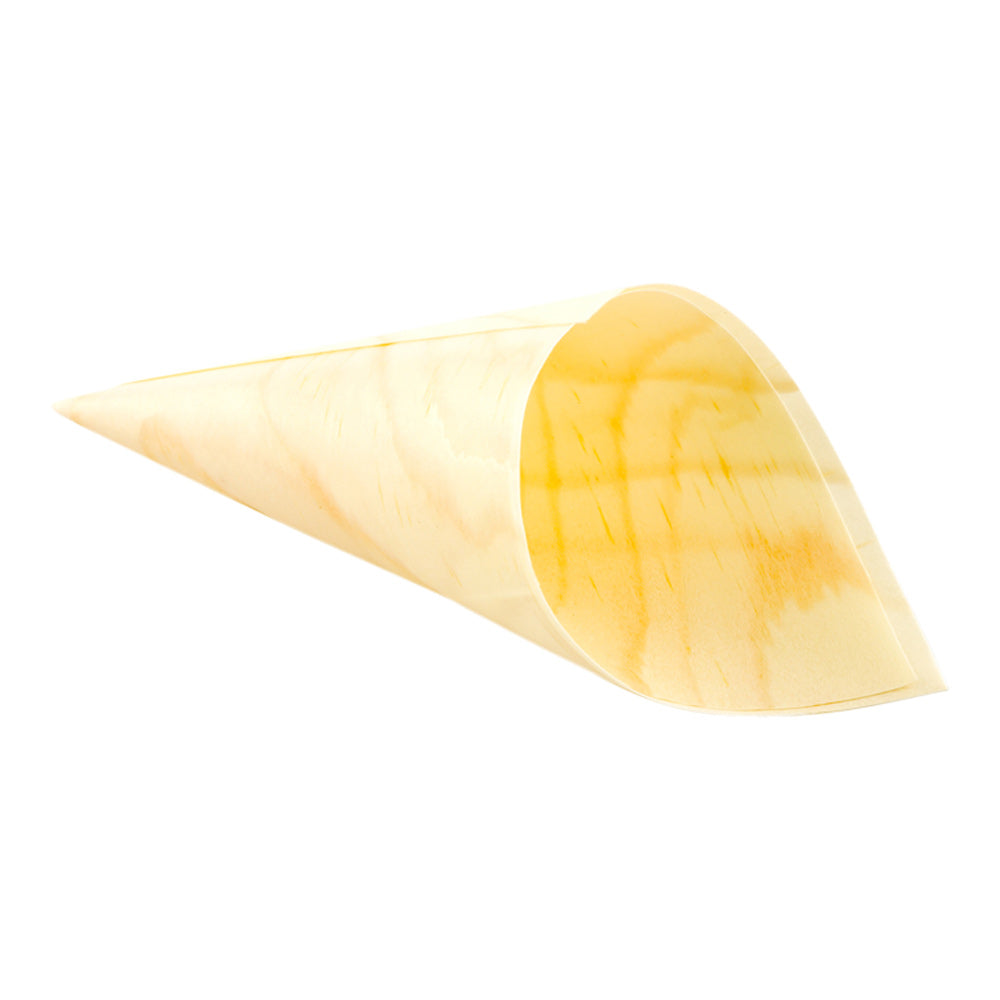 Taipei 4 oz Natural Pinewood Medium Cone - 5" x 2" x 2" - 200 count box