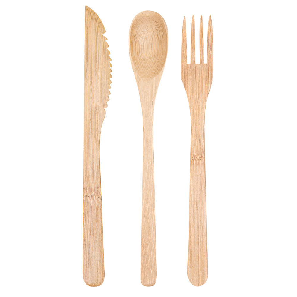 Bambuddha Natural Bamboo Cutlery Set - 8" x 1 1/2" x 1 1/4" - 100 count box