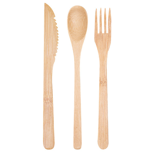 Bambuddha Natural Bamboo Cutlery Set - 8" x 1 1/2" x 1 1/4" - 100 count box