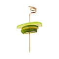 Pixy Natural Bamboo Curly Skewer - 6" x 3/4" x 3/4" - 1000 count box