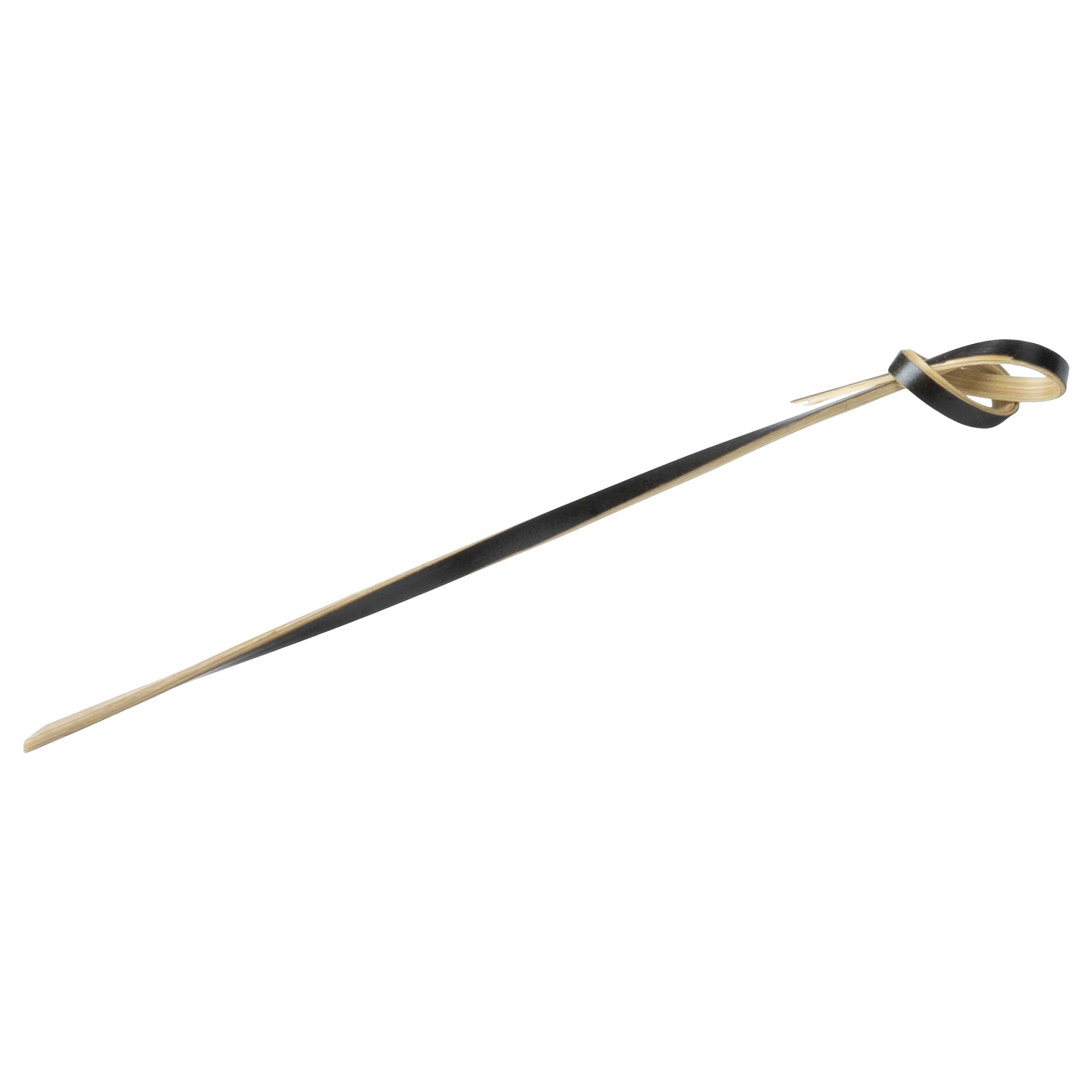 Pixy Black Bamboo Twisted Knot Pick - 4" x 1/2" - 1000 count box