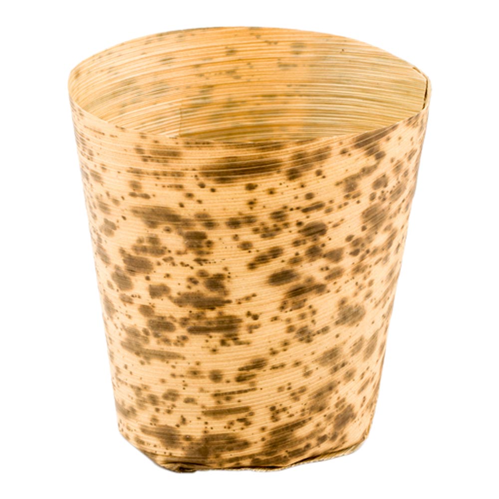 Bambuddha 5 oz Round Natural Bamboo Medium Cup - 2 1/2" x 2 1/2" x 2 1/2" - 200 count box