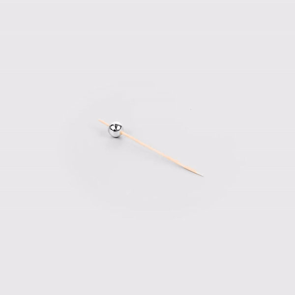 Pixy Silver Bamboo Sphere Pick - 4" - 1000 count box