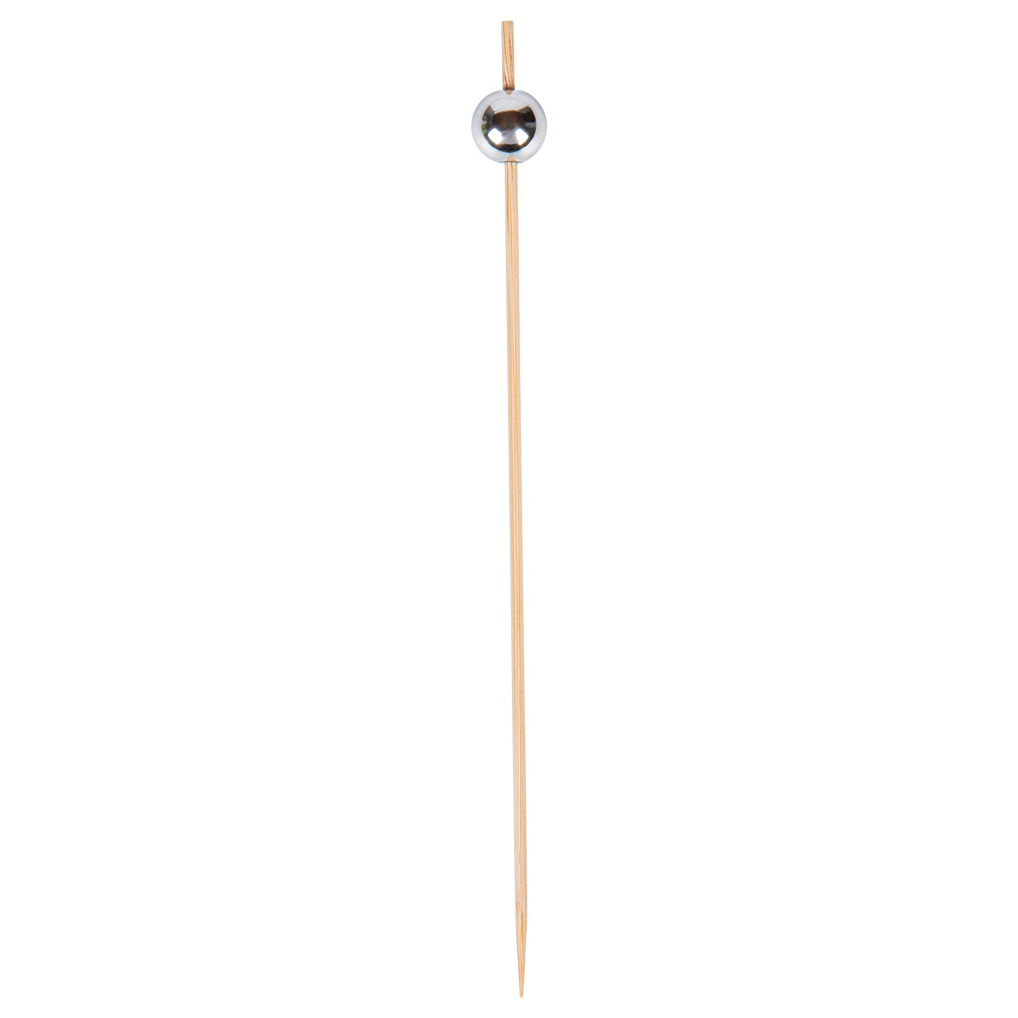 Pixy Silver Bamboo Sphere Skewer - 6" - 1000 count box