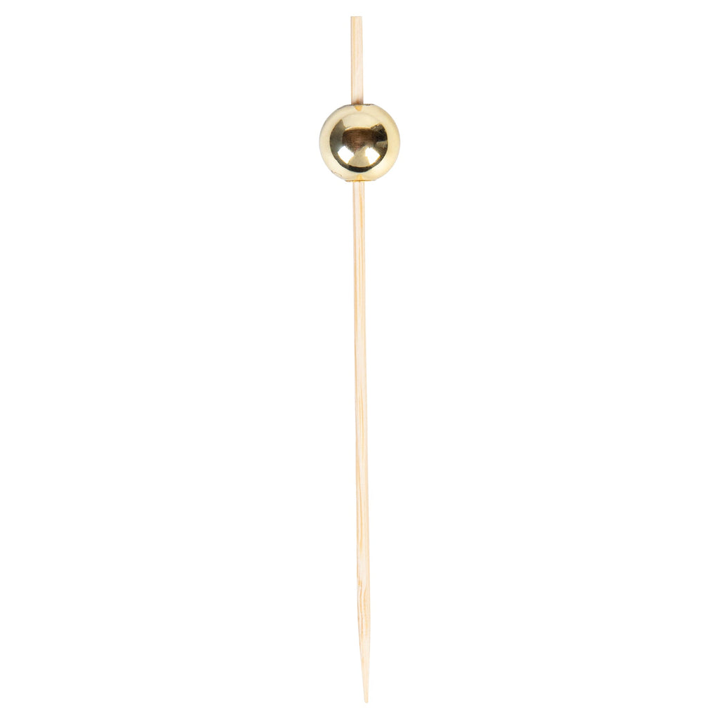 Pixy Gold Bamboo Sphere Pick - 4" - 1000 count box