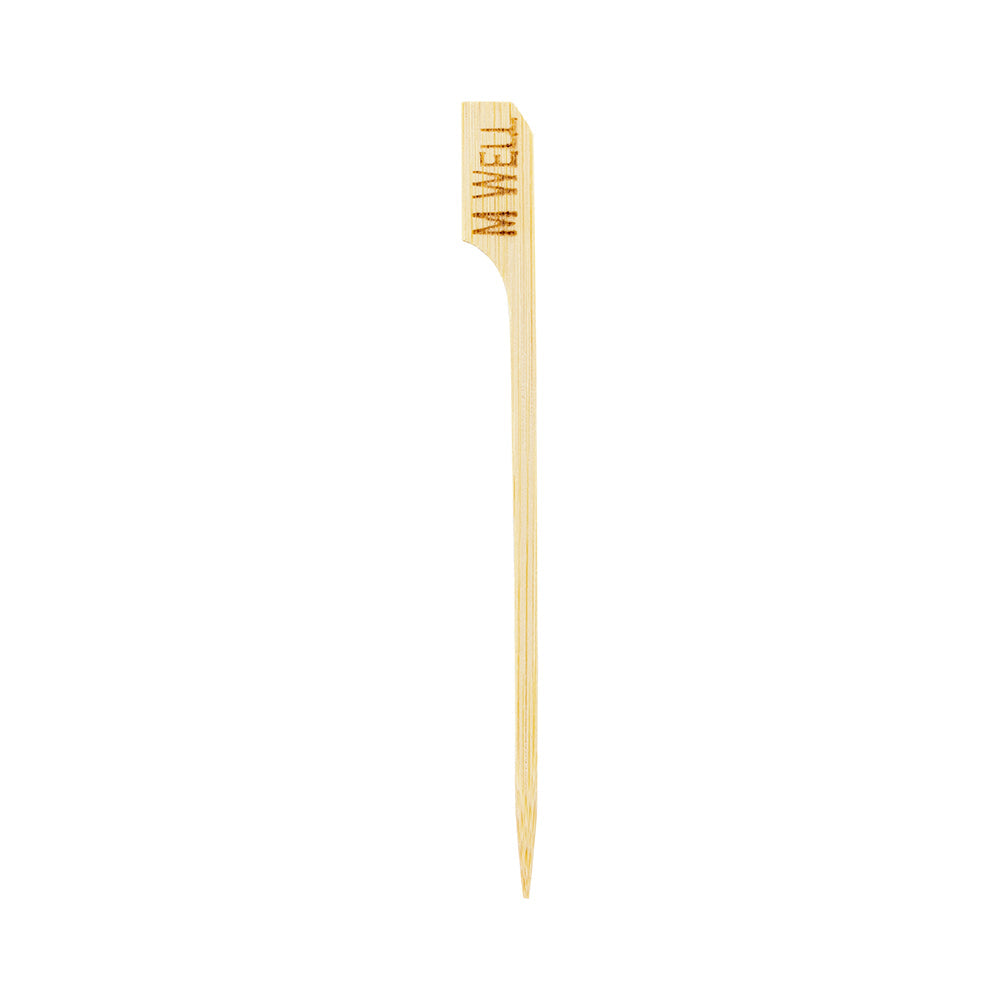 RW Smart Natural Bamboo Paddle Pick / Food Marker - Medium Well - 4" - 1000 count box