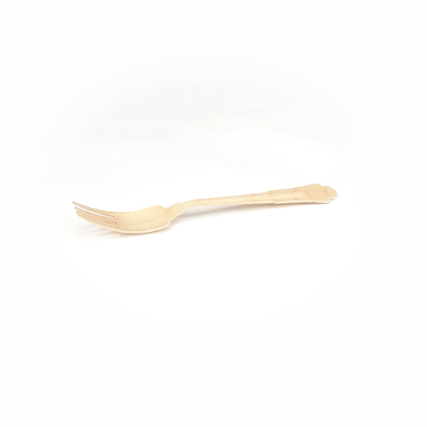 Taipei Natural Wood Baroque Fork - 7 3/4" x 1 1/4" x 1/2" - 500 count box