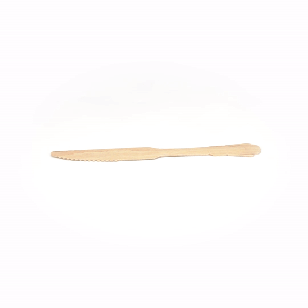 Taipei Natural Wood Baroque Knife - 7 3/4" x 1" - 500 count box